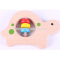 wooden tortoise shaped baby rattle toy